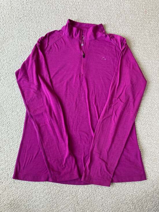 Paradox Tops - Paradox Merino Blend 1/4 Zip Long Sleeve Top Purple Women's Size L